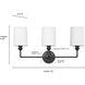 Leena 3 Light 22 inch Vintage Brass Vanity Light Wall Light
